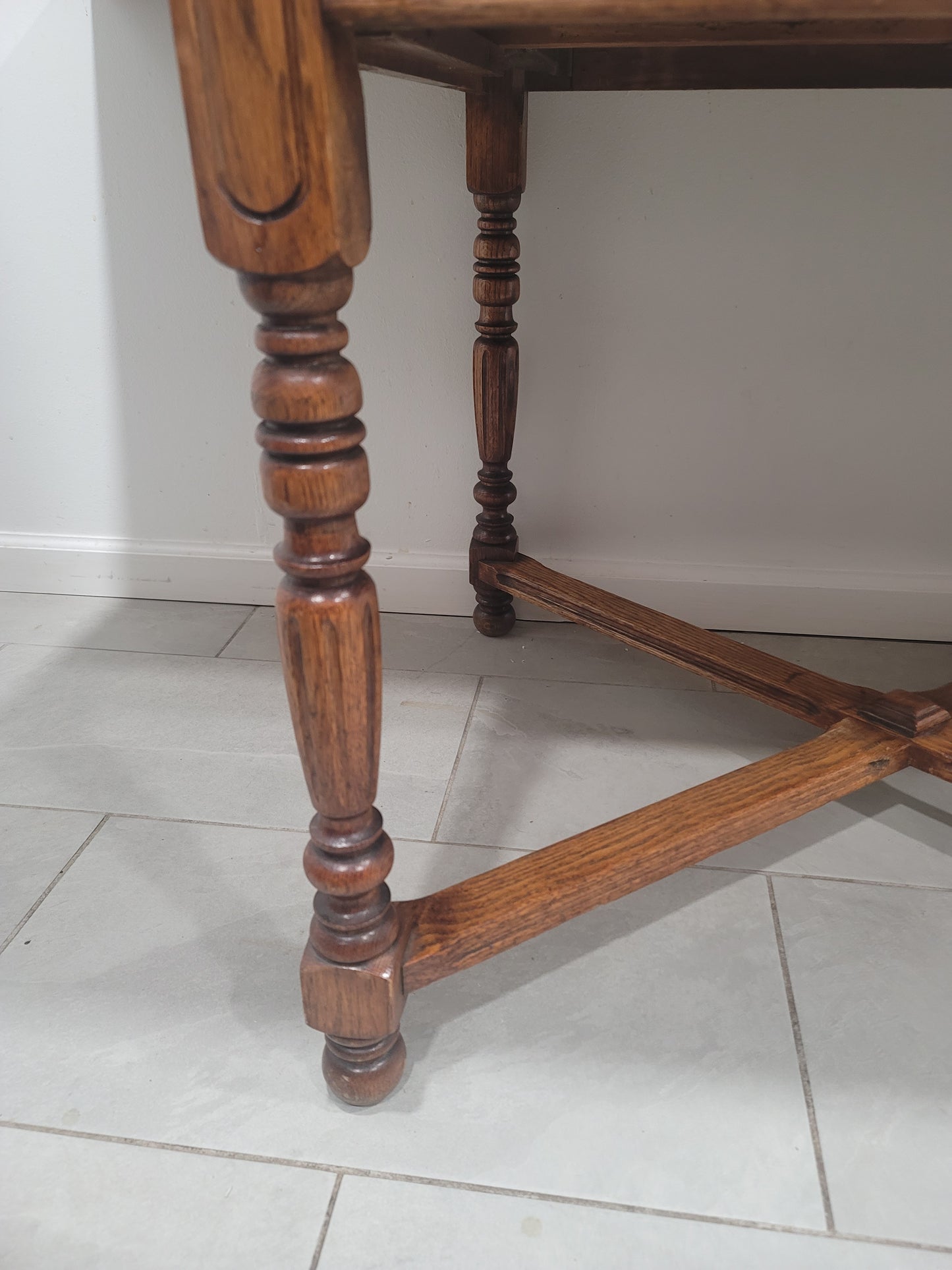 Antique Oak Extendable Dining Table Farmhouse