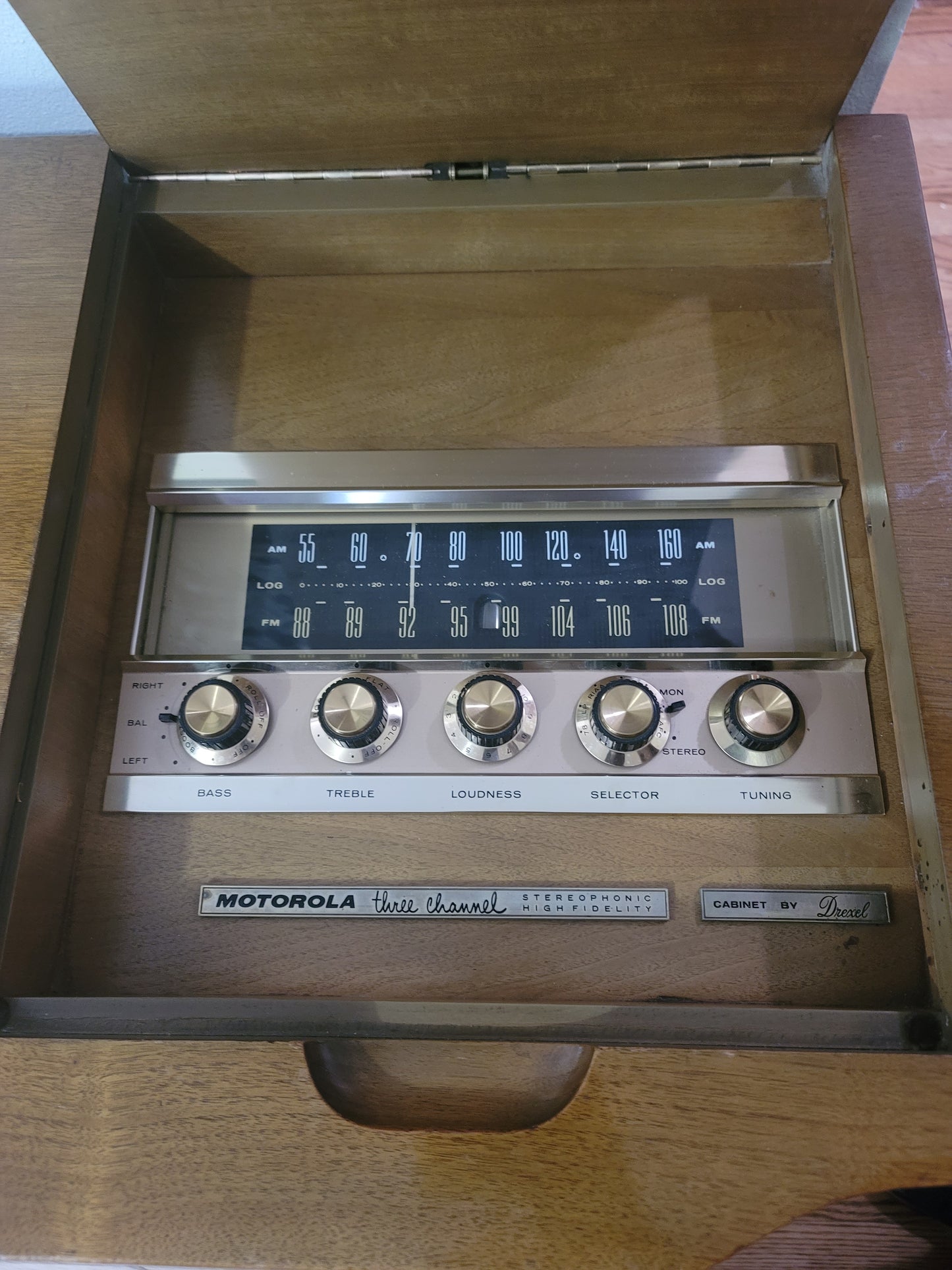 Motorola HI FI Stereo Console Record Player Credenza MCM