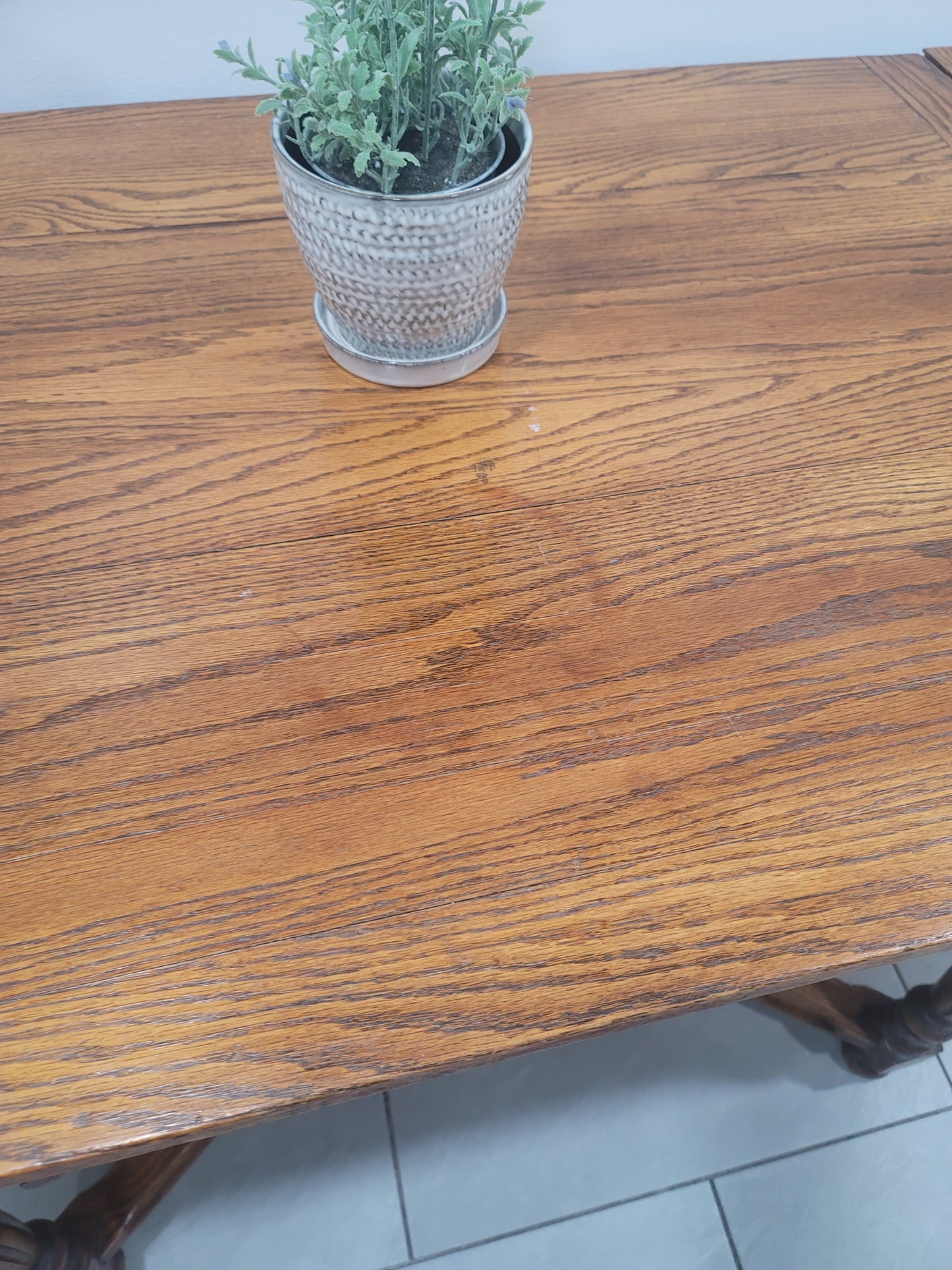 Antique Oak Extendable Dining Table Farmhouse