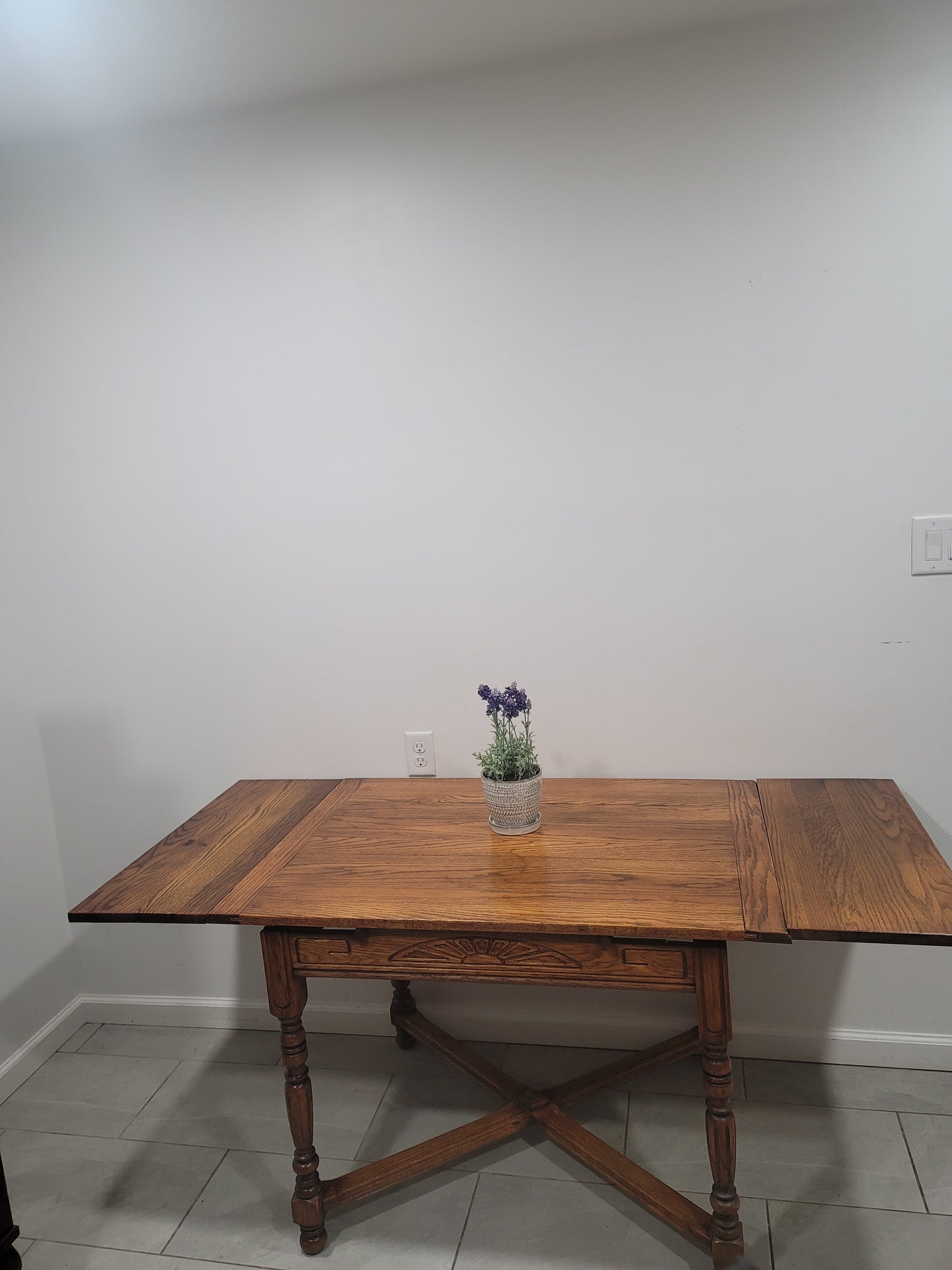 Antique Oak Extendable Dining Table Farmhouse