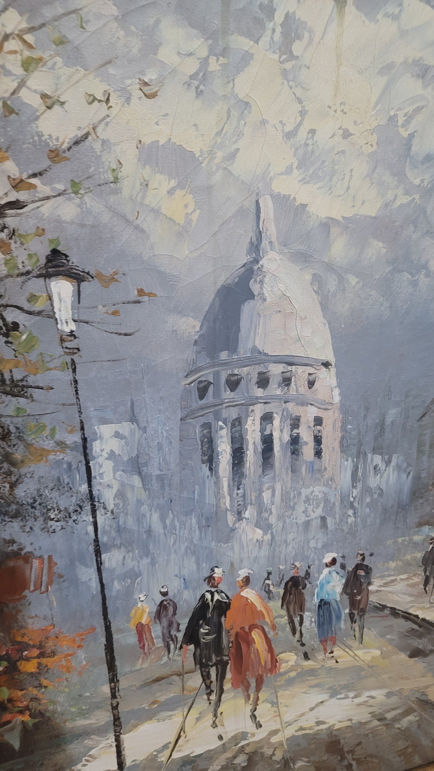 Vintage Parisian Impressionist Oil Painting Xlarge Gold Frame