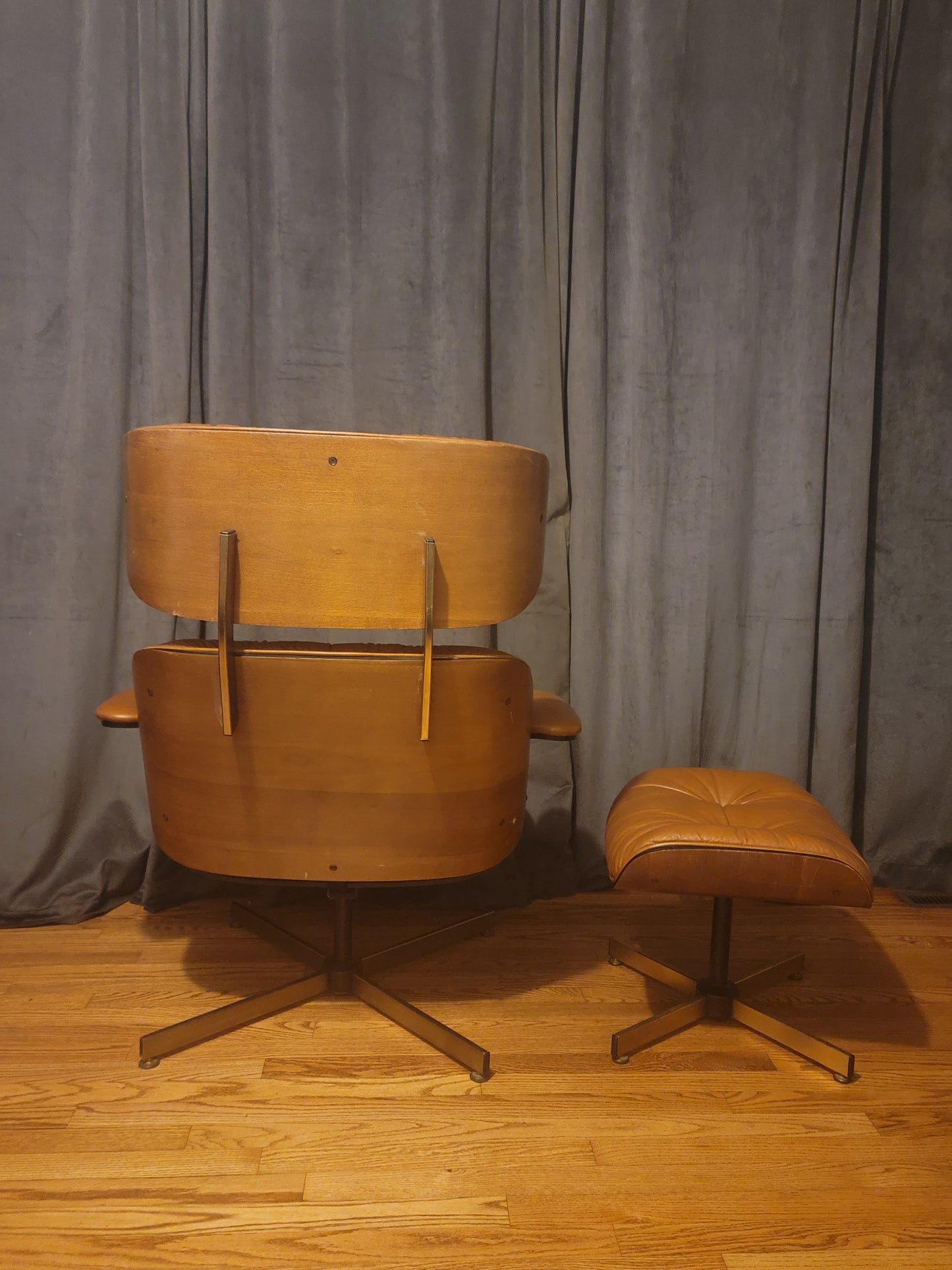 PLYCRAFT Mid-Century Modern Lounge Chair & Ottoman In The Style Of Eames