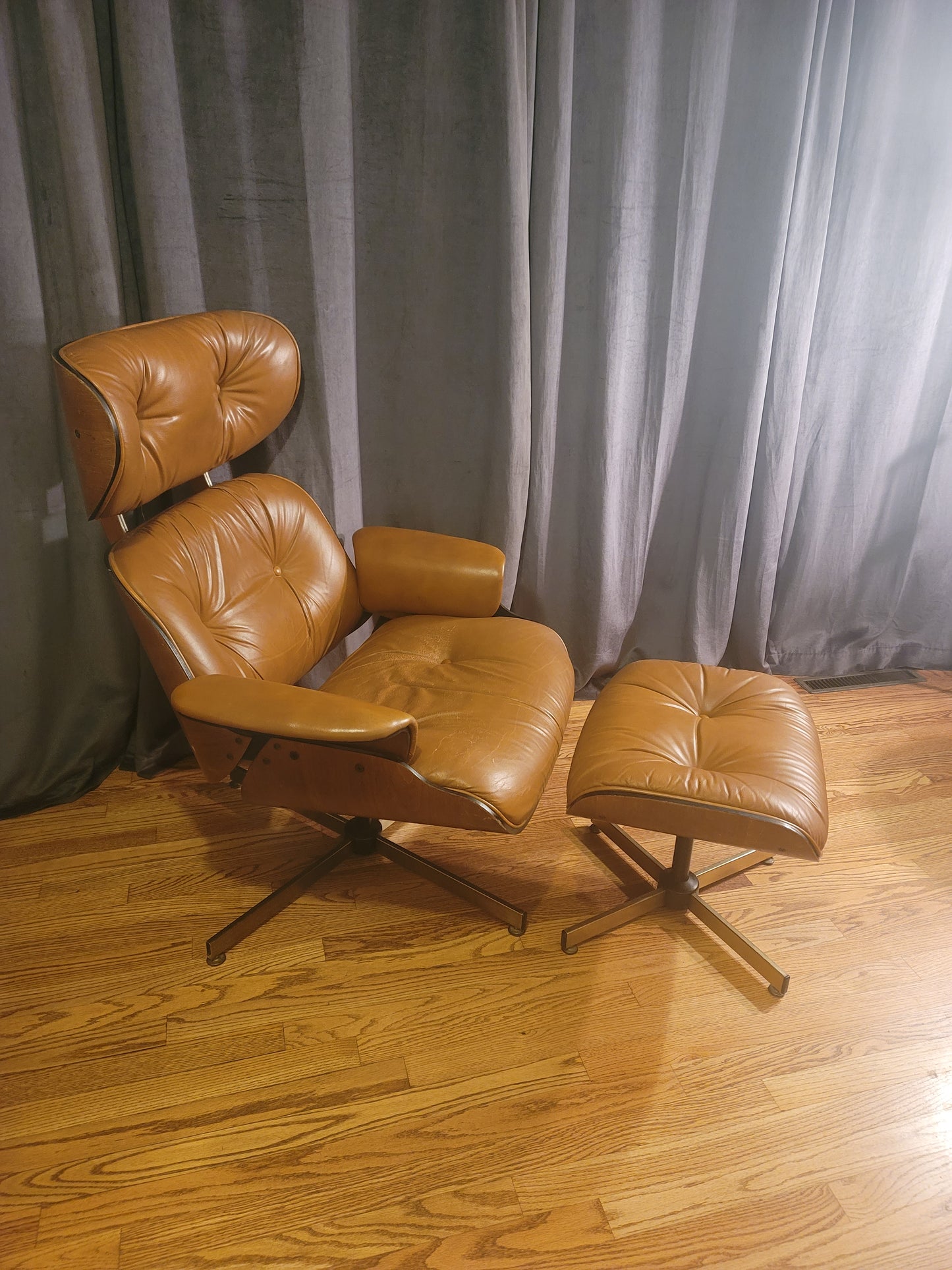 PLYCRAFT Mid-Century Modern Lounge Chair & Ottoman In The Style Of Eames