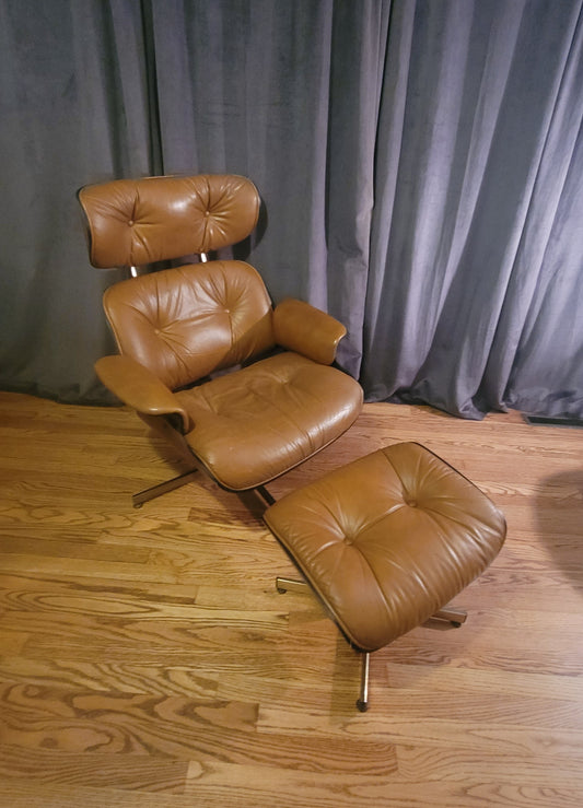 PLYCRAFT Mid-Century Modern Lounge Chair & Ottoman In The Style Of Eames