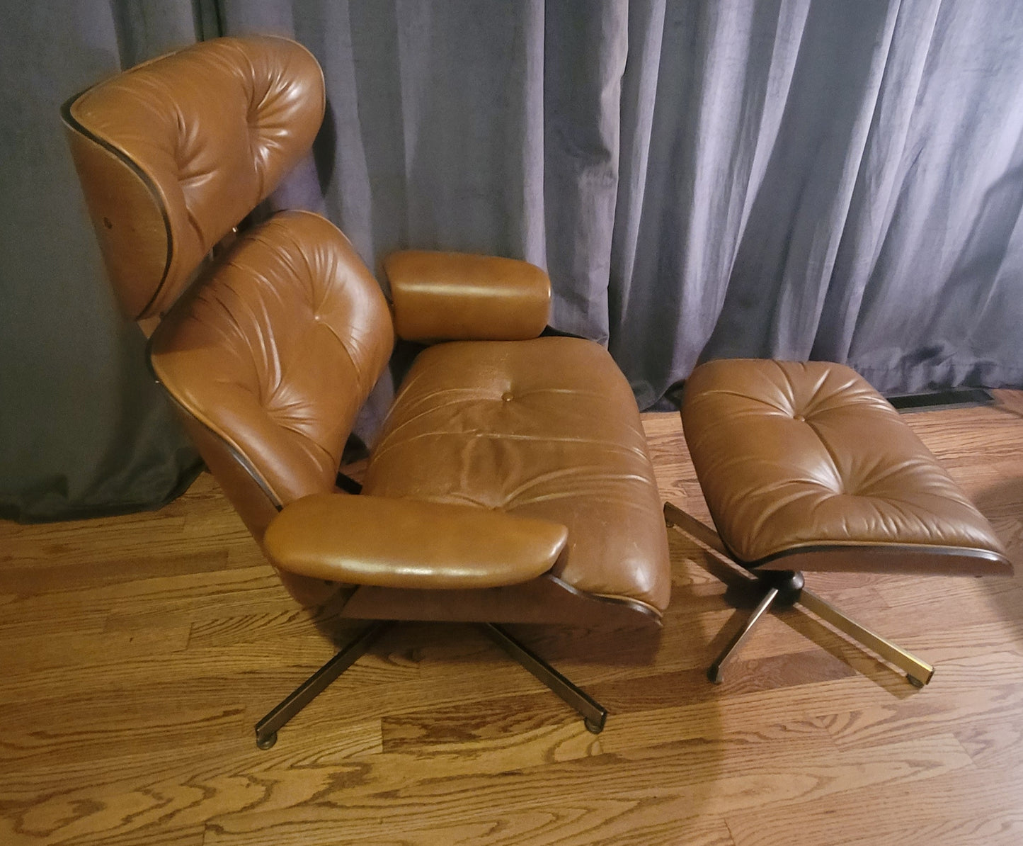 PLYCRAFT Mid-Century Modern Lounge Chair & Ottoman In The Style Of Eames