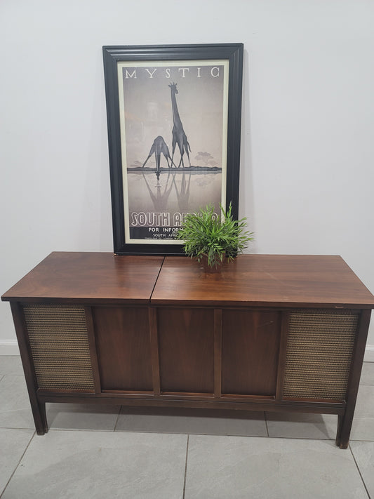 Mid Century Modern Stereo Console Record Player Credenza Philco Ford