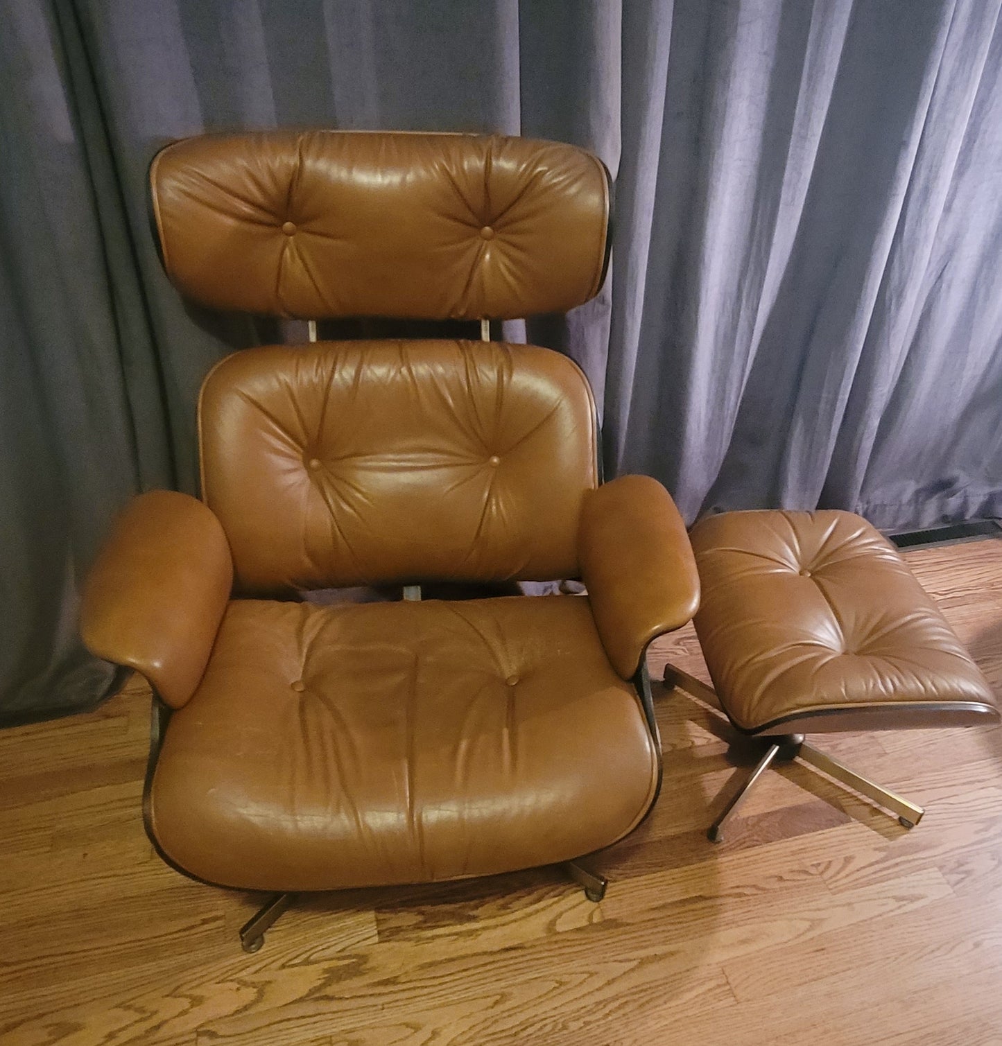 PLYCRAFT Mid-Century Modern Lounge Chair & Ottoman In The Style Of Eames